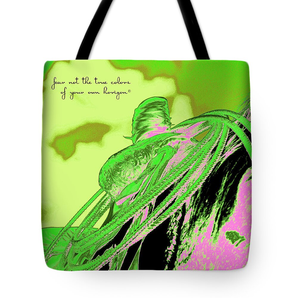 Western Tote Bag featuring the photograph Saddle Electric Pink by Amanda Smith