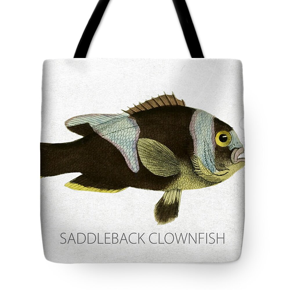 Nemo Tote Bag featuring the digital art Saddleback clownfish by Aged Pixel