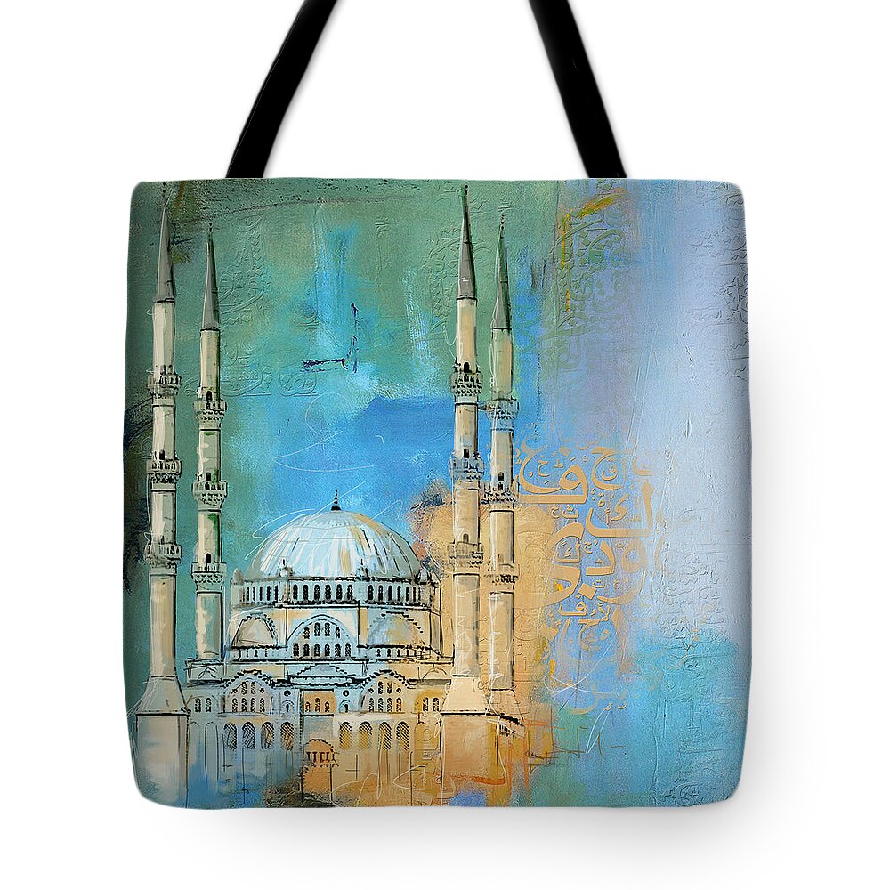 Safa Mosque Tote Bag featuring the painting Safa Mosque by Corporate Art Task Force