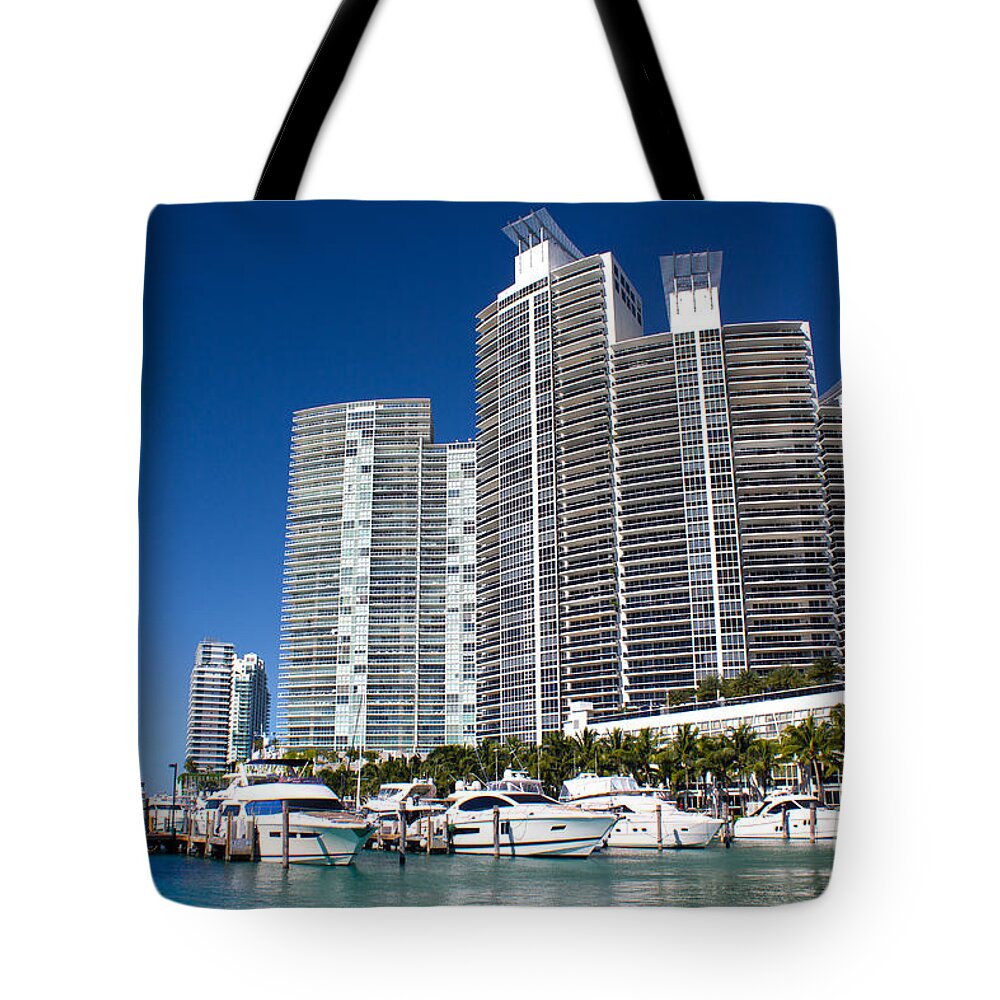 Port Tote Bag featuring the photograph Miami Beach Marina Series 27 by Carlos Diaz
