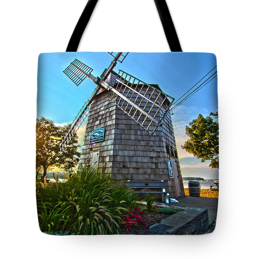 Sag Harbor Tote Bag featuring the photograph Sag Harbor Windmill by Robert Seifert