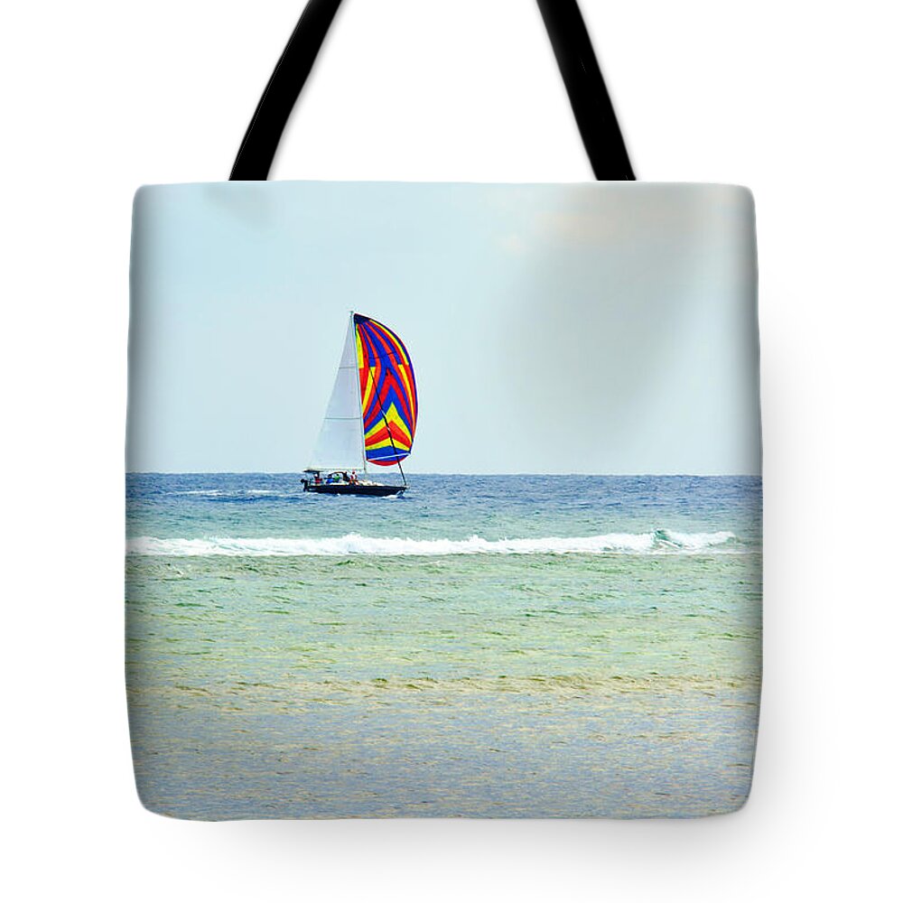 Sailing Day Tote Bag featuring the photograph Sailing Day by Darla Wood