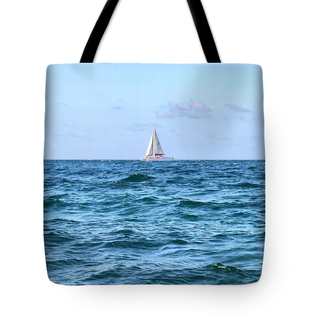 Sailing Tote Bag featuring the photograph Sailing by Debbie Levene