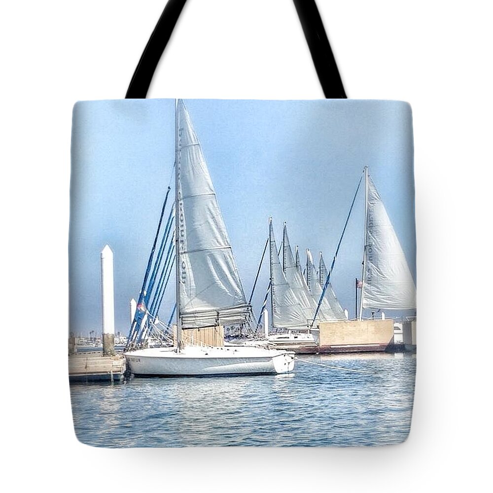 Sailboats Tote Bag featuring the photograph Sailing Dream by Susan Garren