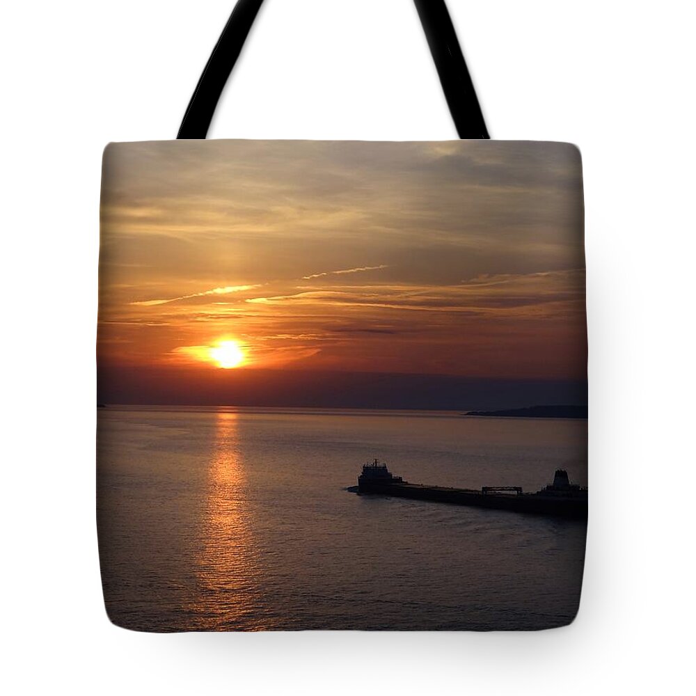Boat Tote Bag featuring the photograph Sailing Into the Sunset by Keith Stokes