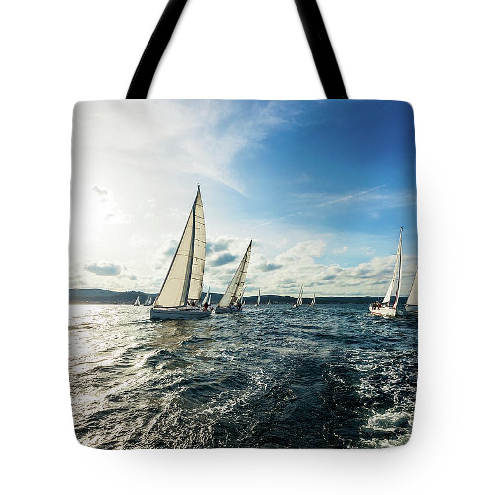 People Tote Bag featuring the photograph Sailing Regatta by Mbbirdy