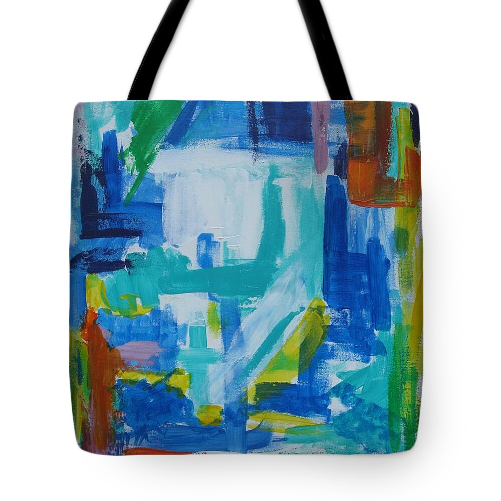 Contemporary Tote Bag featuring the painting Sails in the Harbor by Diane Pape