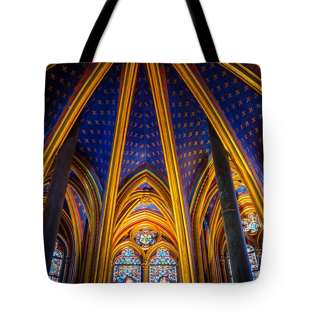 Catholic Tote Bag featuring the photograph Saint Chapelle Ceiling by Inge Johnsson