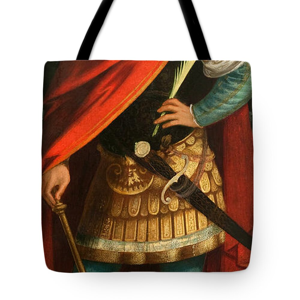 Gerolamo Giovenone Tote Bag featuring the painting Saint Gervase by Gerolamo Giovenone