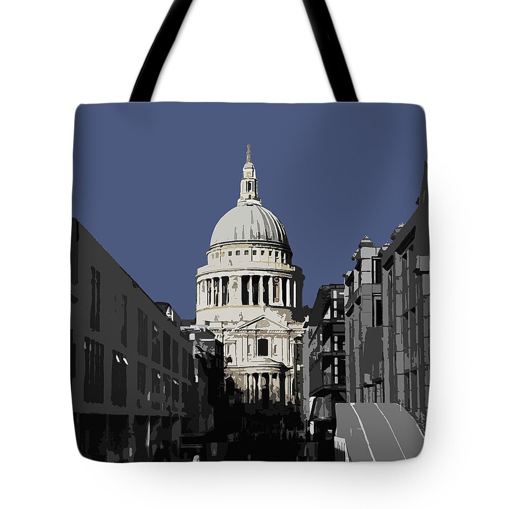 Eye Tote Bag featuring the mixed media Saint Pauls - New BLUE #2 by BFA Prints