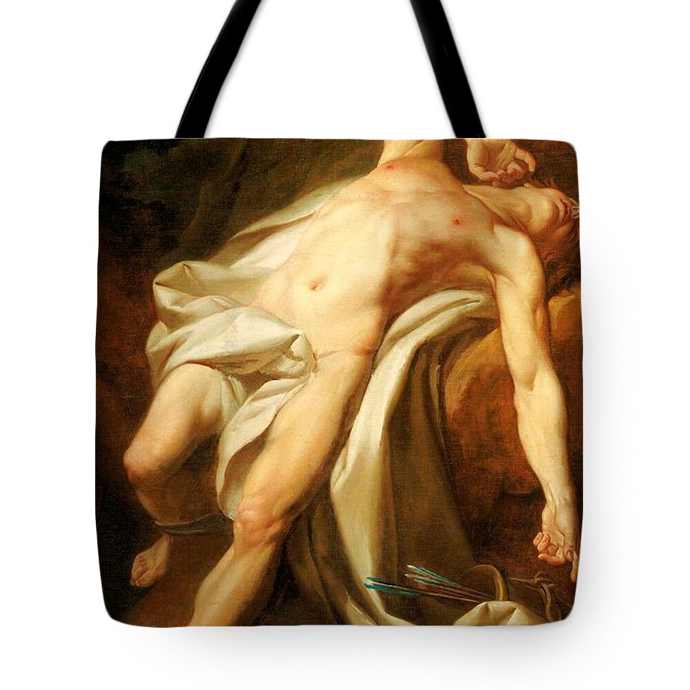 Saint Sebastian Tote Bag featuring the painting Saint Sebastian by Nicolas Guy Brenet