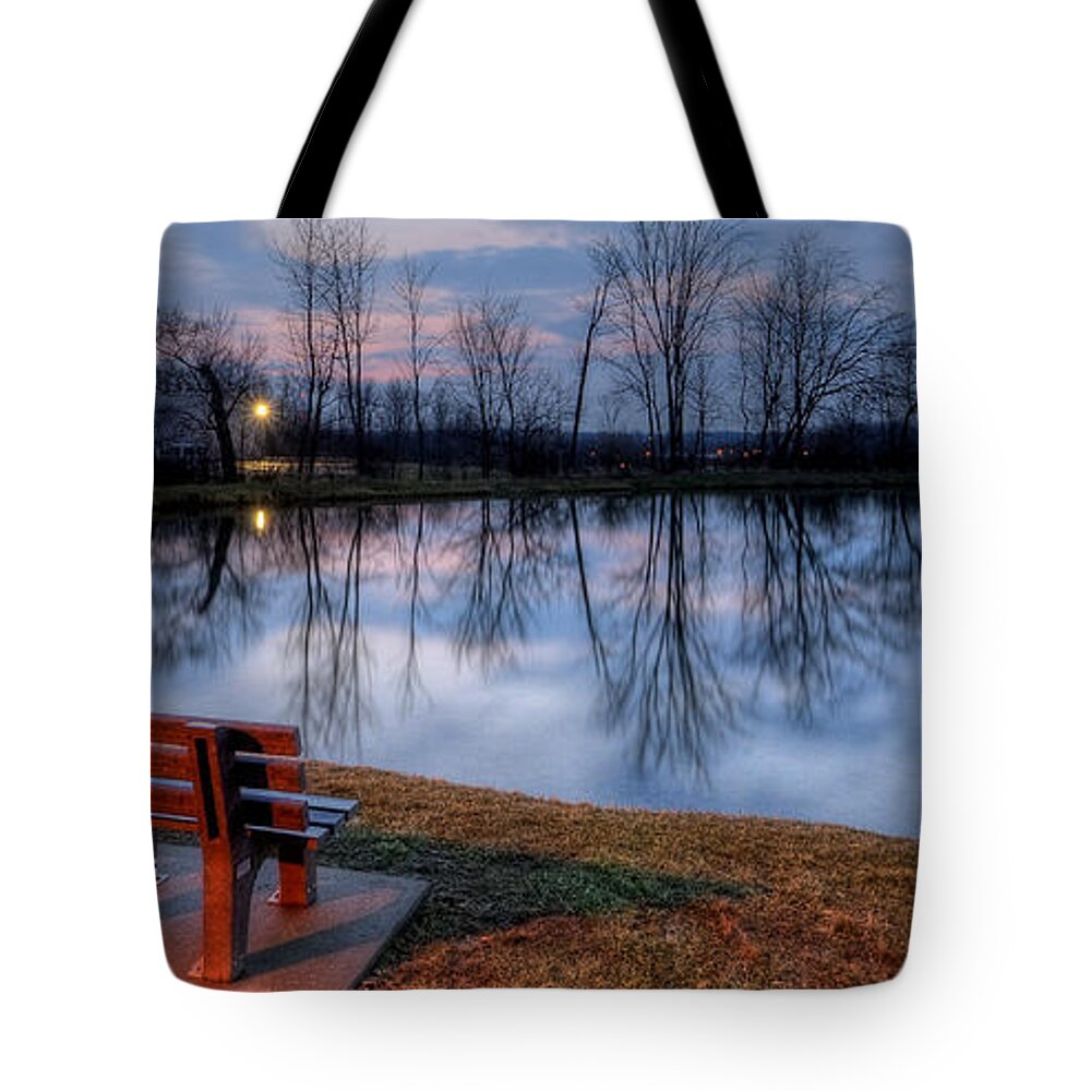 Salem Tote Bag featuring the photograph Salem Ohio Industrial Park Sunset by David Dufresne