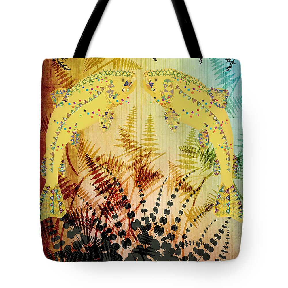 Fantasy Fish Tote Bag featuring the digital art Salmon Love Gold by Kim Prowse