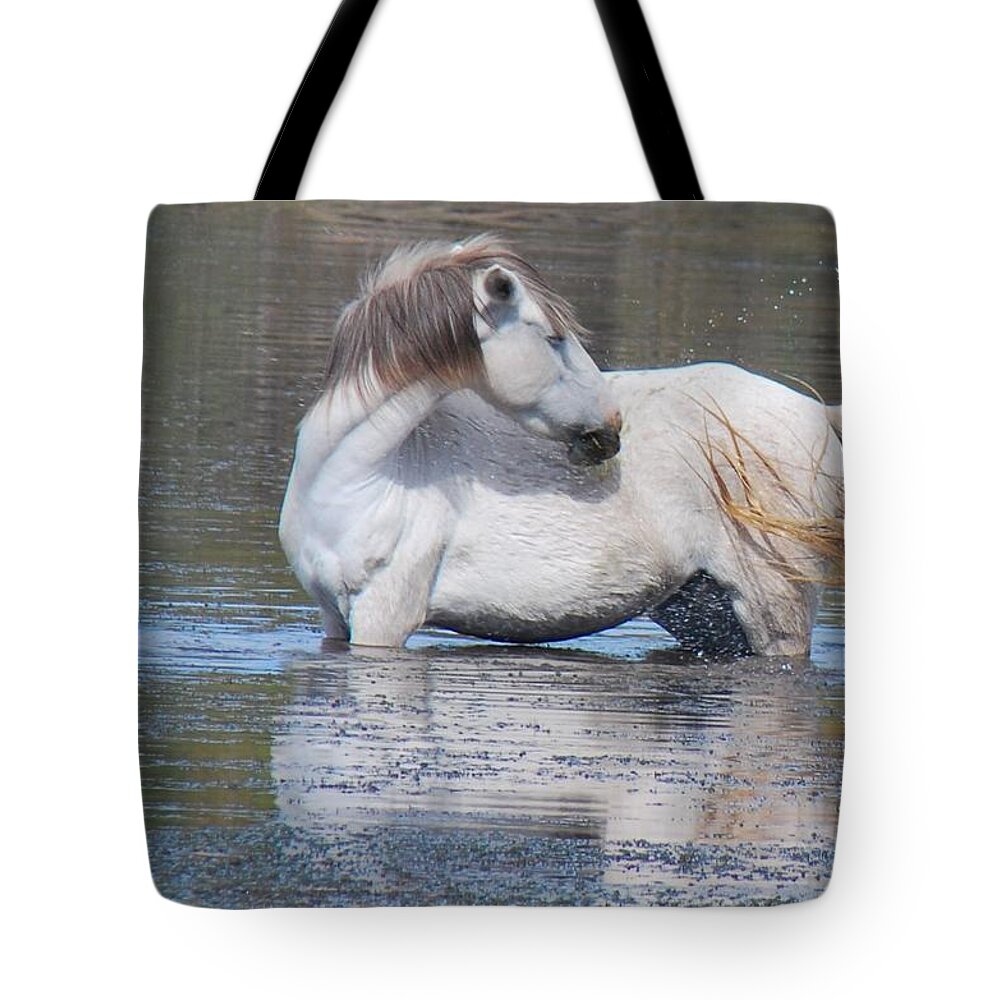 Horse Tote Bag featuring the photograph Salt River Wild Horse by Tam Ryan