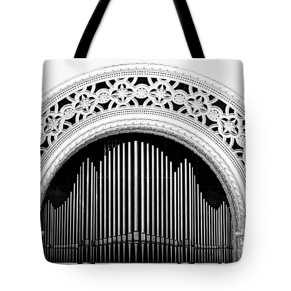 San Diego Tote Bag featuring the photograph San Diego Spreckels Organ by Alexandra Till