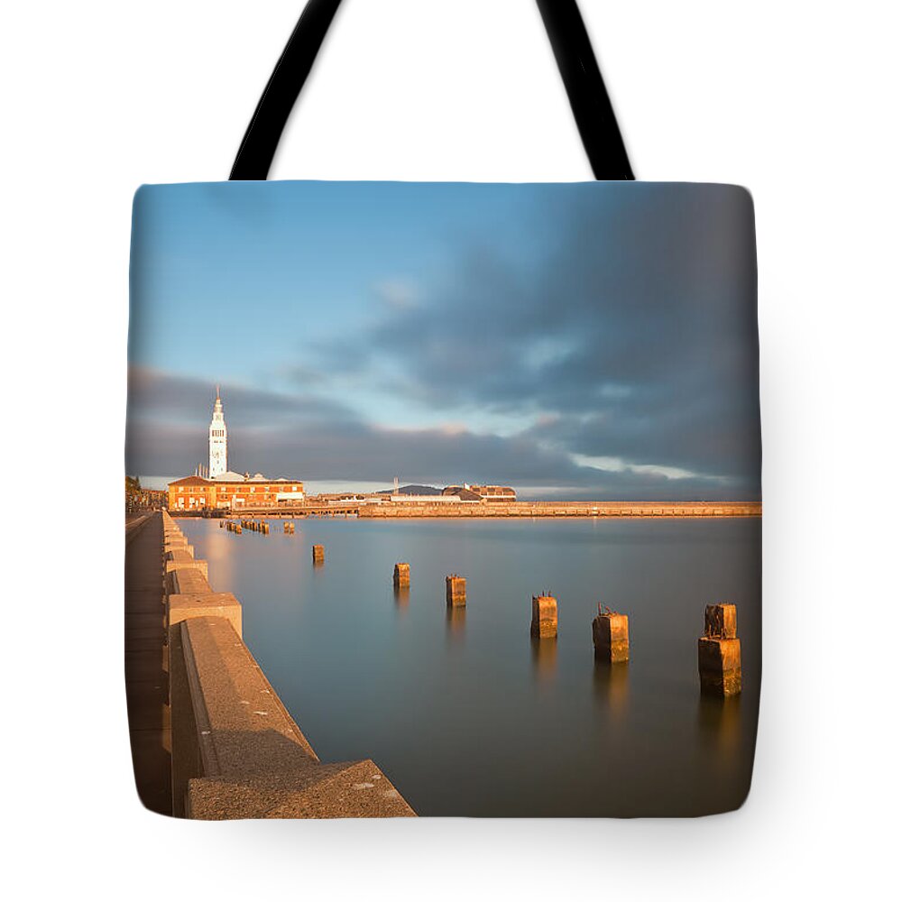 City Tote Bag featuring the photograph San Francisco at Sunrise by Jonathan Nguyen