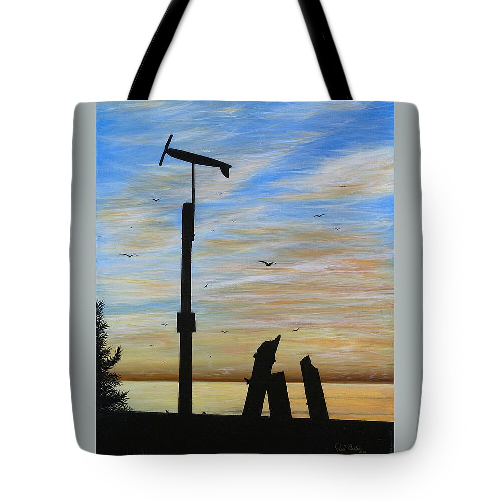 Sano Framed Prints Tote Bag featuring the painting San Onofre Sunrise by Paul Carter