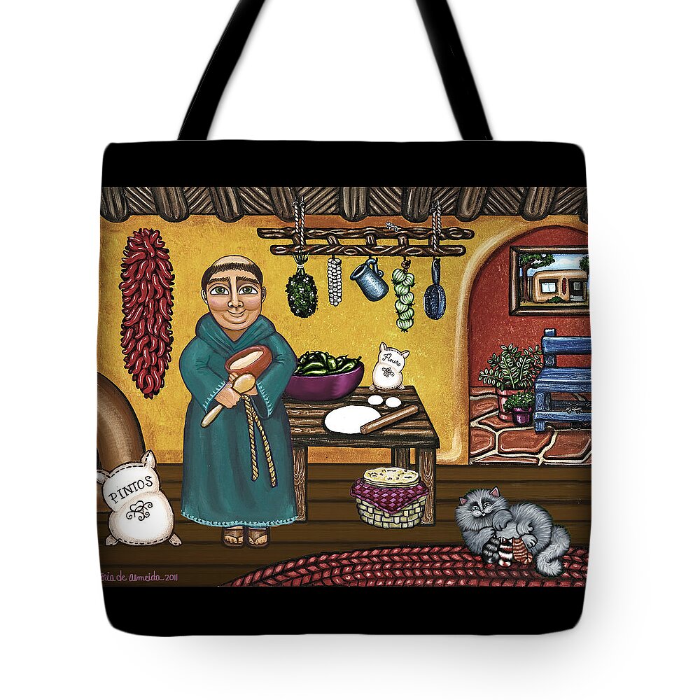 San Pascual Tote Bag featuring the painting San Pascuals Kitchen by Victoria De Almeida