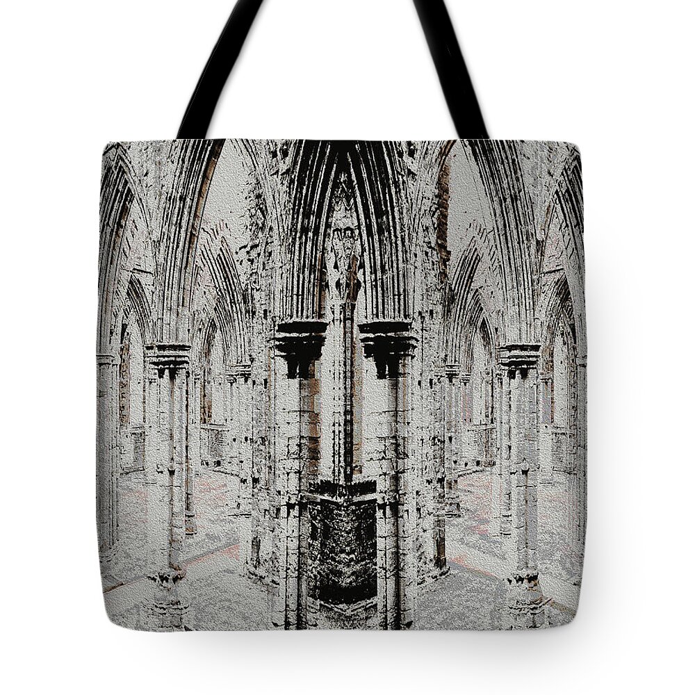 Tintern Abbey Tote Bag featuring the digital art Sanctuary by Stephanie Grant
