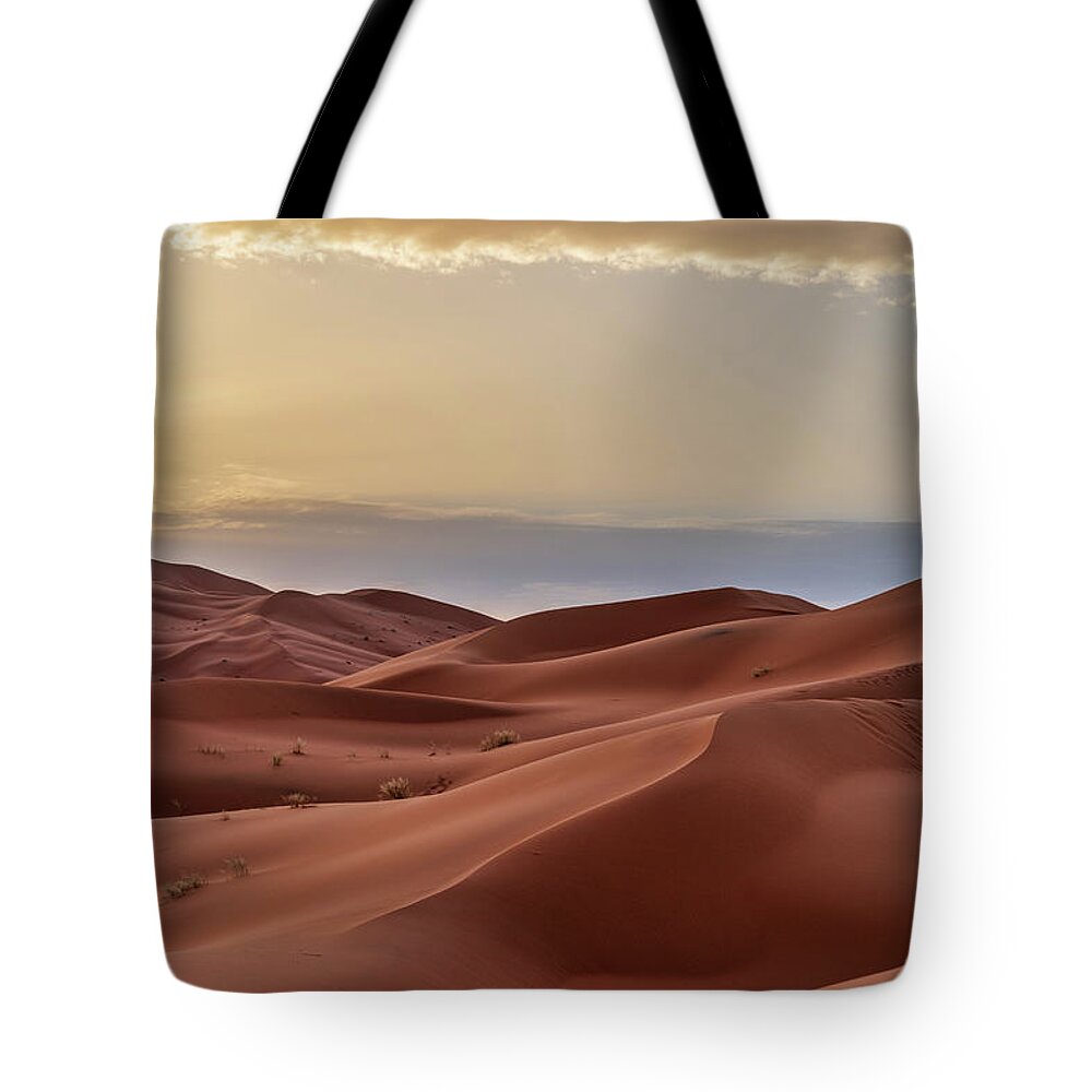 Arabia Tote Bag featuring the photograph Sand Dunes In The Sahara Desert - by Starcevic