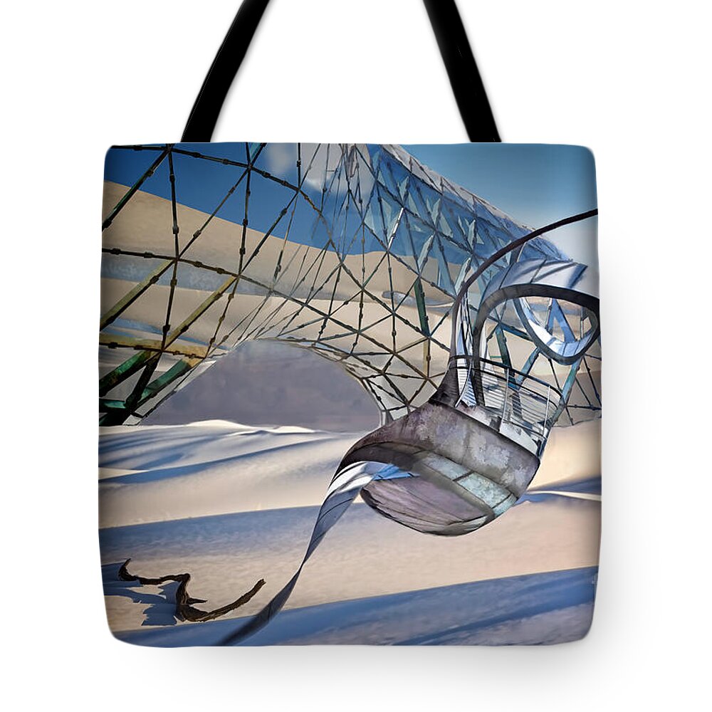 White Sands Tote Bag featuring the digital art Sand Incarnations with Dali by Georgianne Giese