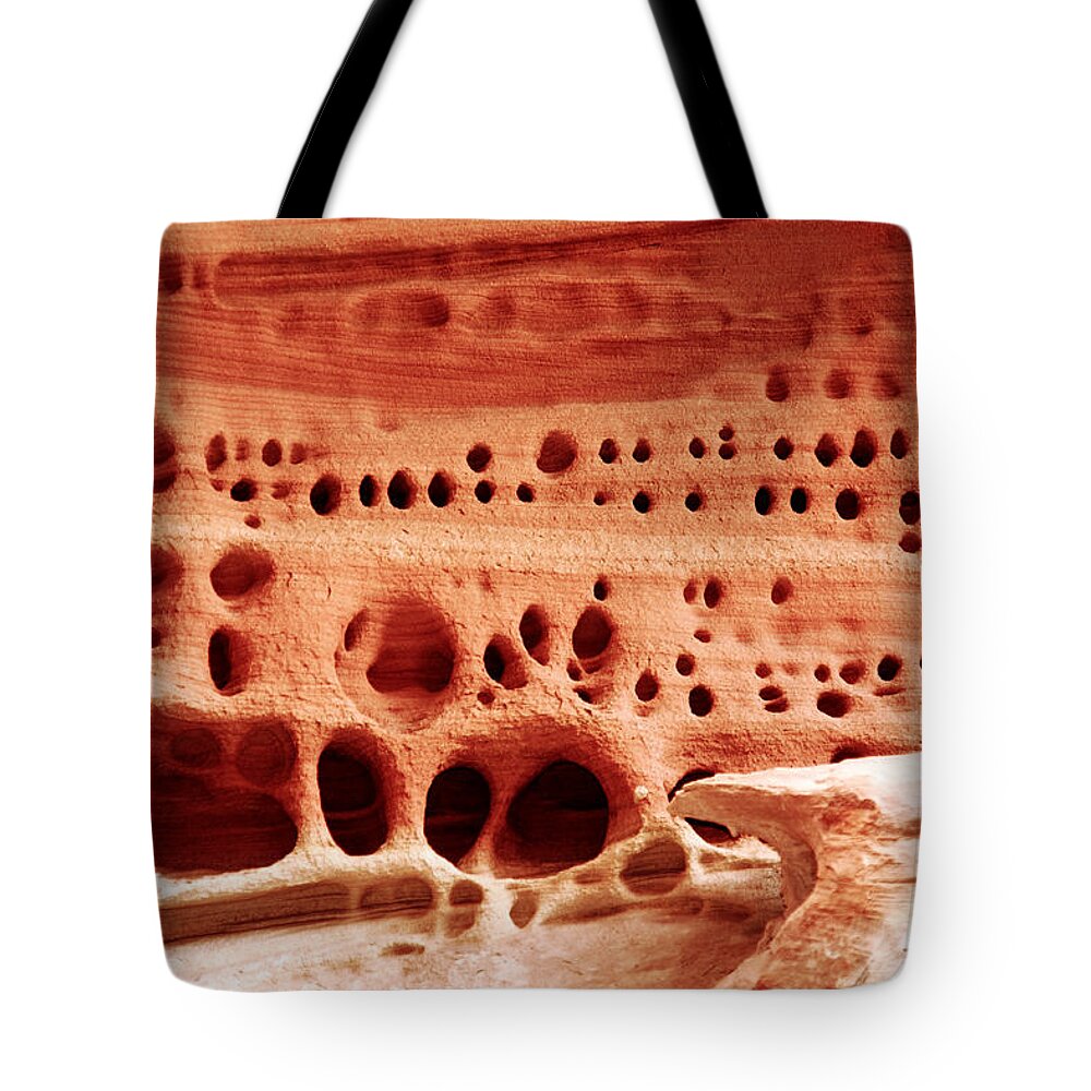 Abstract Tote Bag featuring the photograph Sandstone Designs by Aidan Moran