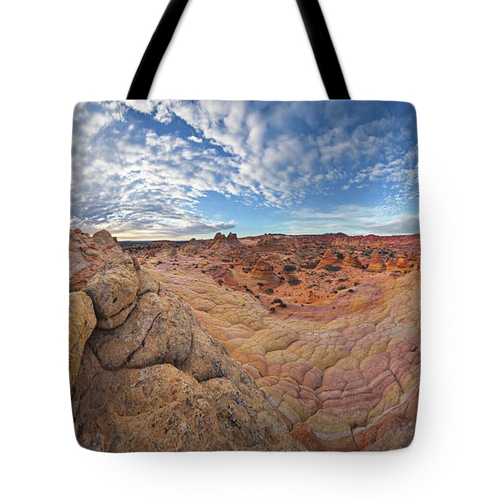 00559263 Tote Bag featuring the photograph 360 View of Vermillion Cliffs by Yva Momatiuk John Eastcott