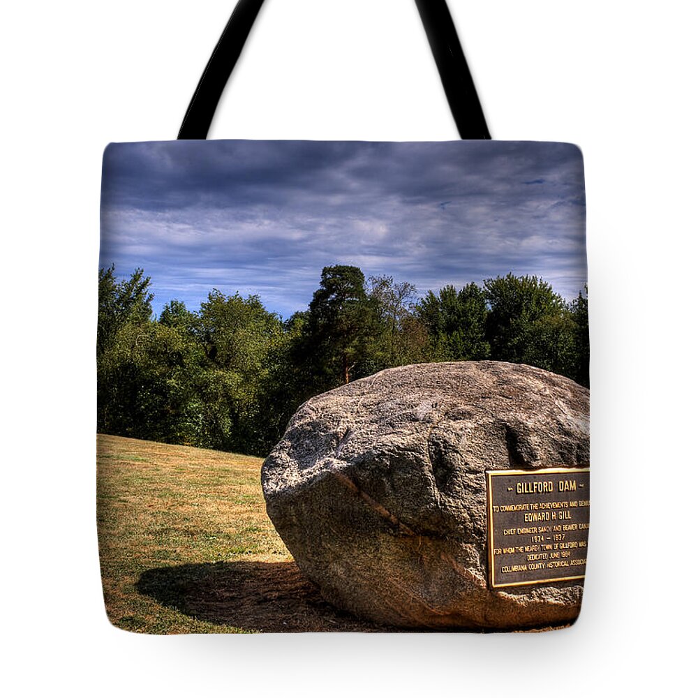 Gillford Tote Bag featuring the photograph Sandy Beaver Canal Landmark by David Dufresne