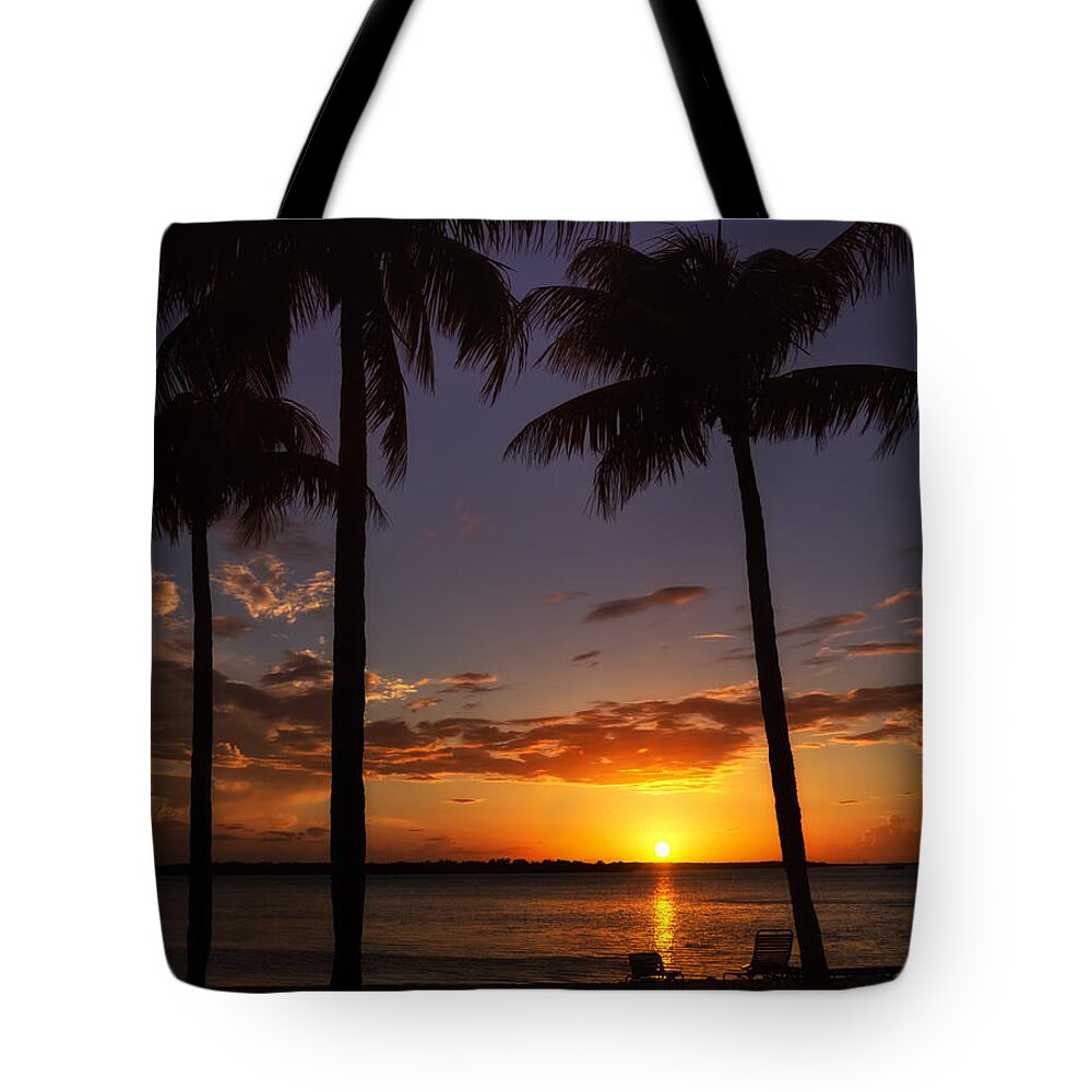 Sunset Tote Bag featuring the photograph Sanibel Island Sunset by Kim Hojnacki