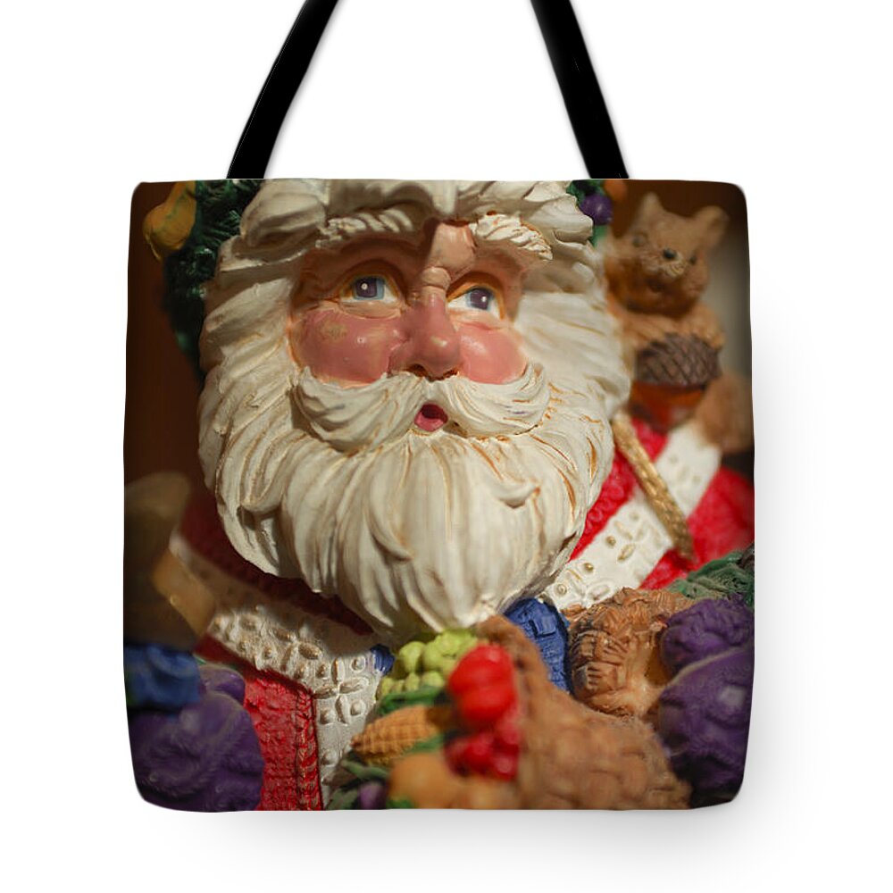 Santa Claus Tote Bag featuring the photograph Santa Claus - Antique Ornament - 20 by Jill Reger