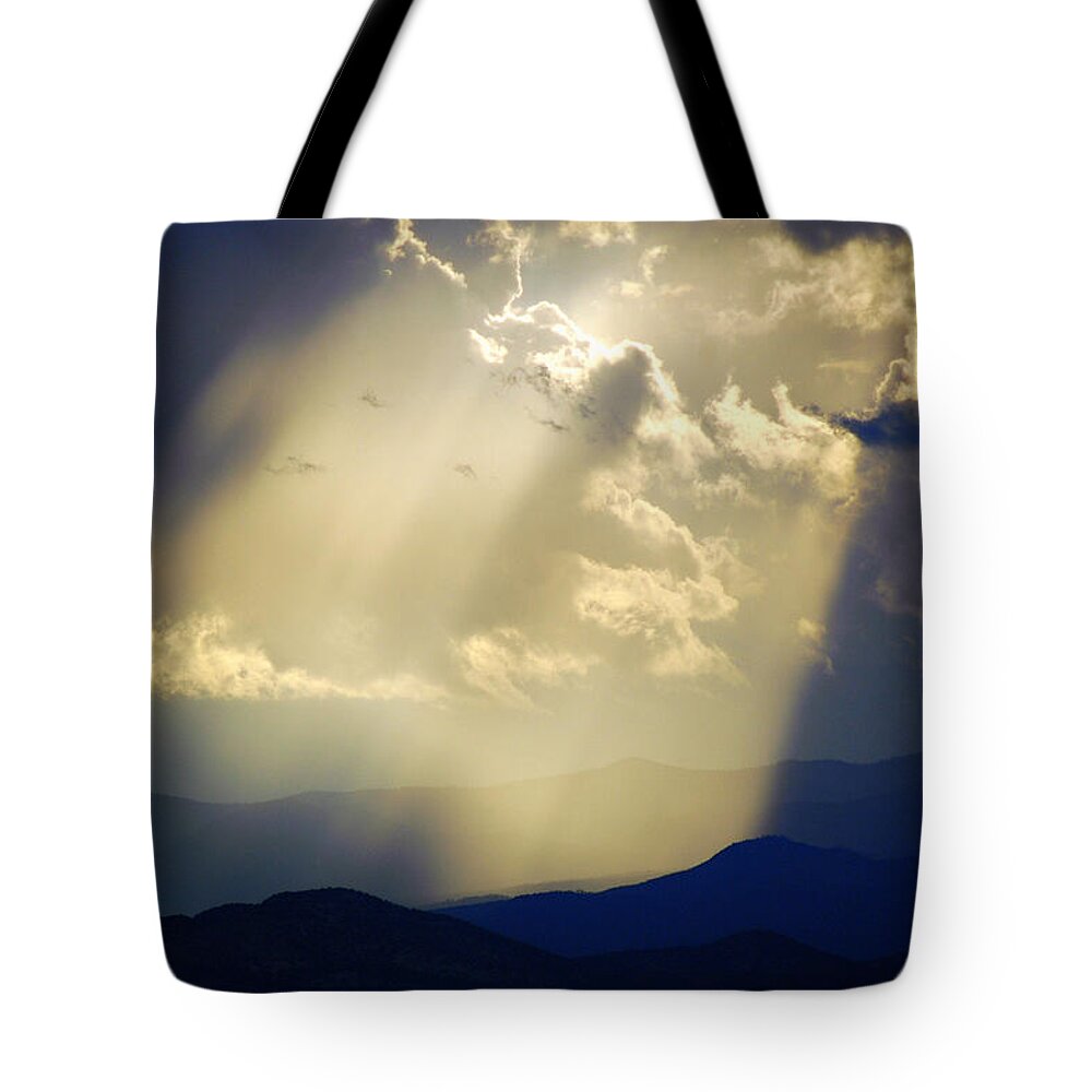 Sunset Tote Bag featuring the photograph Santa Fe Sunset by Ginger Wakem