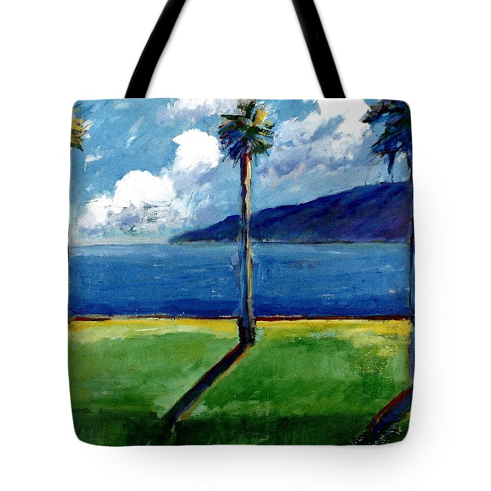 Santa Monica Tote Bag featuring the painting Santa Monica by Gerry High
