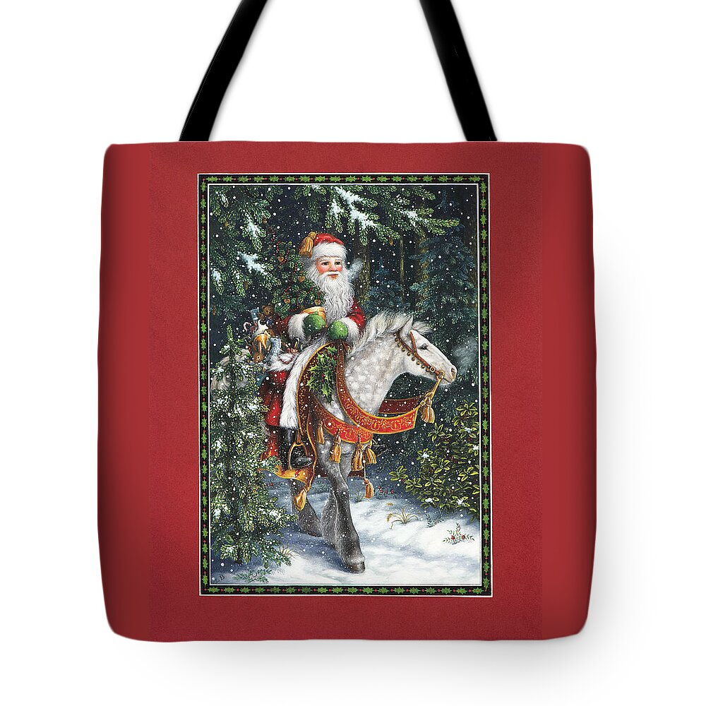 Santa Claus Tote Bag featuring the painting Santa of the Northern Forest by Lynn Bywaters