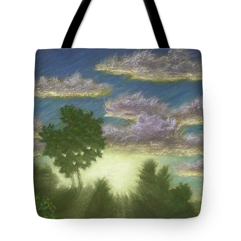 Santee Tote Bag featuring the pastel Santee Sunset 01 by Michael Heikkinen