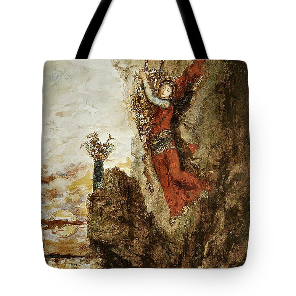 Gustave Moreau Tote Bag featuring the painting Sappho in Lefkada by Gustave Moreau