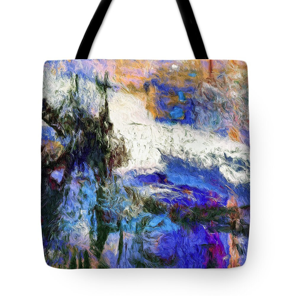 Abstract Tote Bag featuring the painting Sausalito by Dominic Piperata