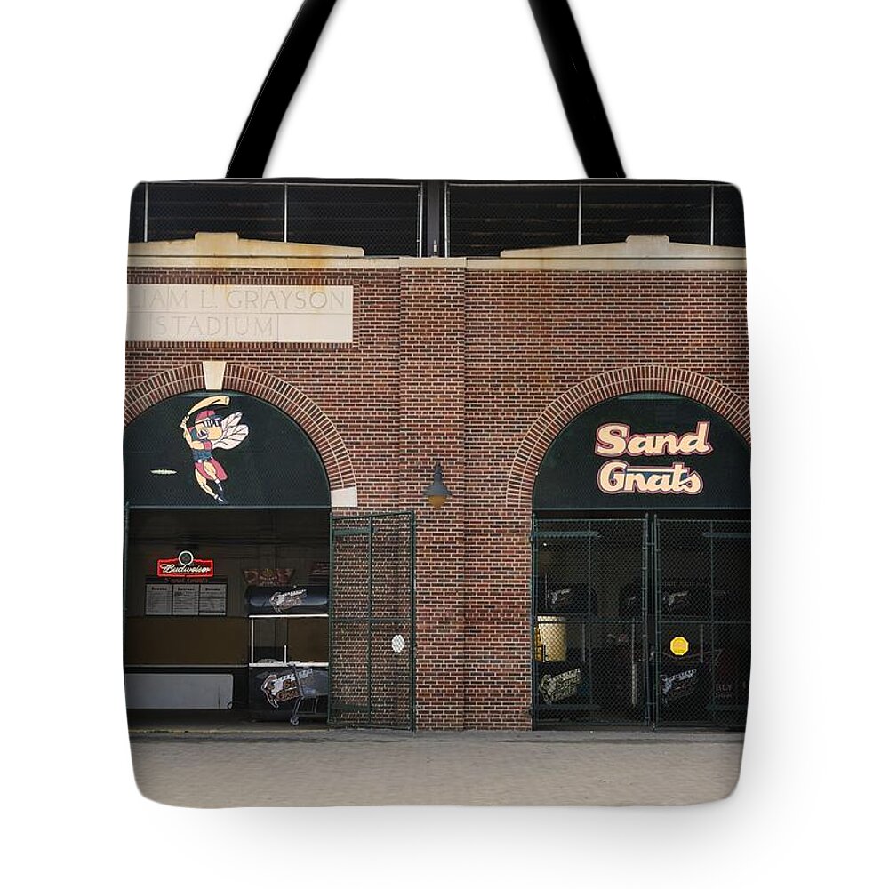 Baseball Tote Bag featuring the photograph Savannah Sand Gnats at Grayson Stadium by Bradford Martin