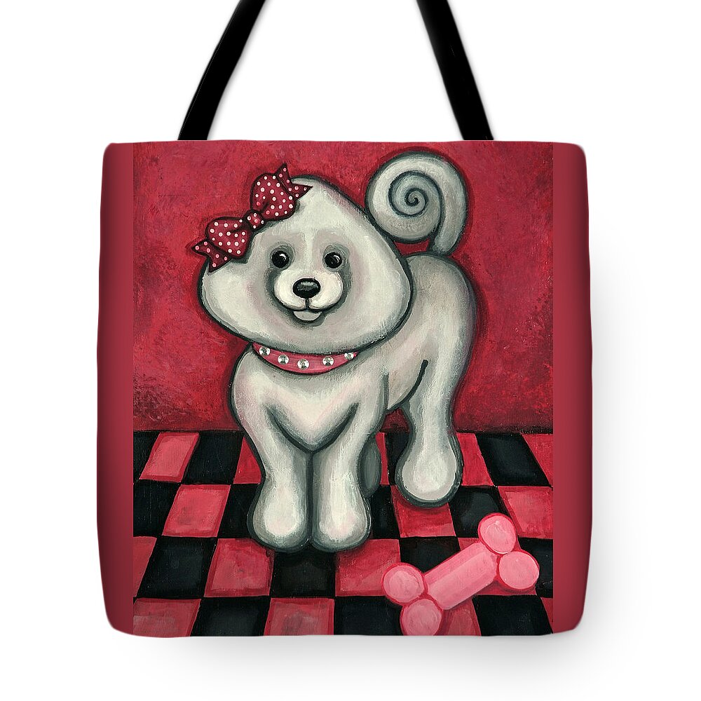 Poodle Tote Bag featuring the painting Savannah Smiles by Victoria De Almeida