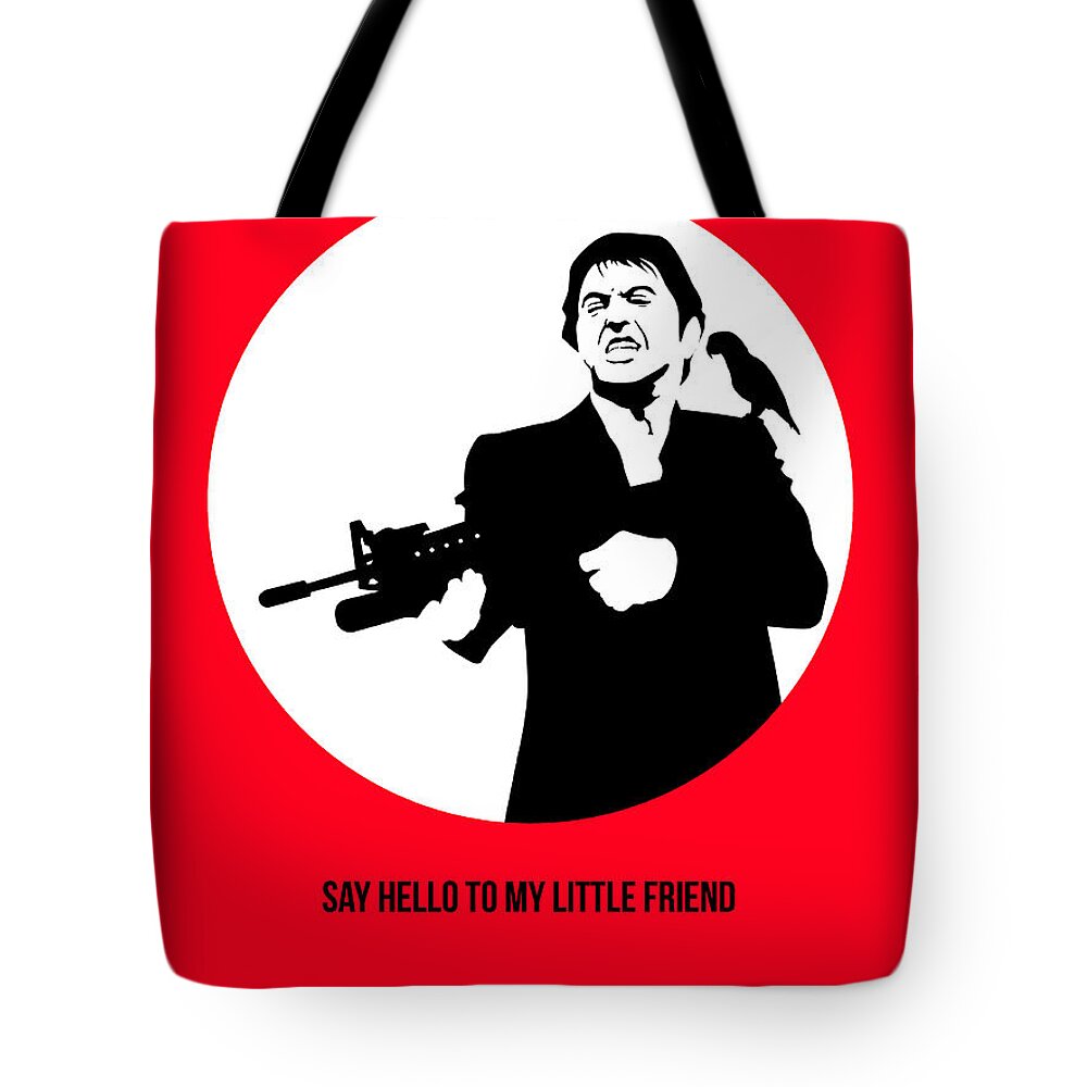 Scarface Tote Bag featuring the painting Scarface Poster 2 by Naxart Studio