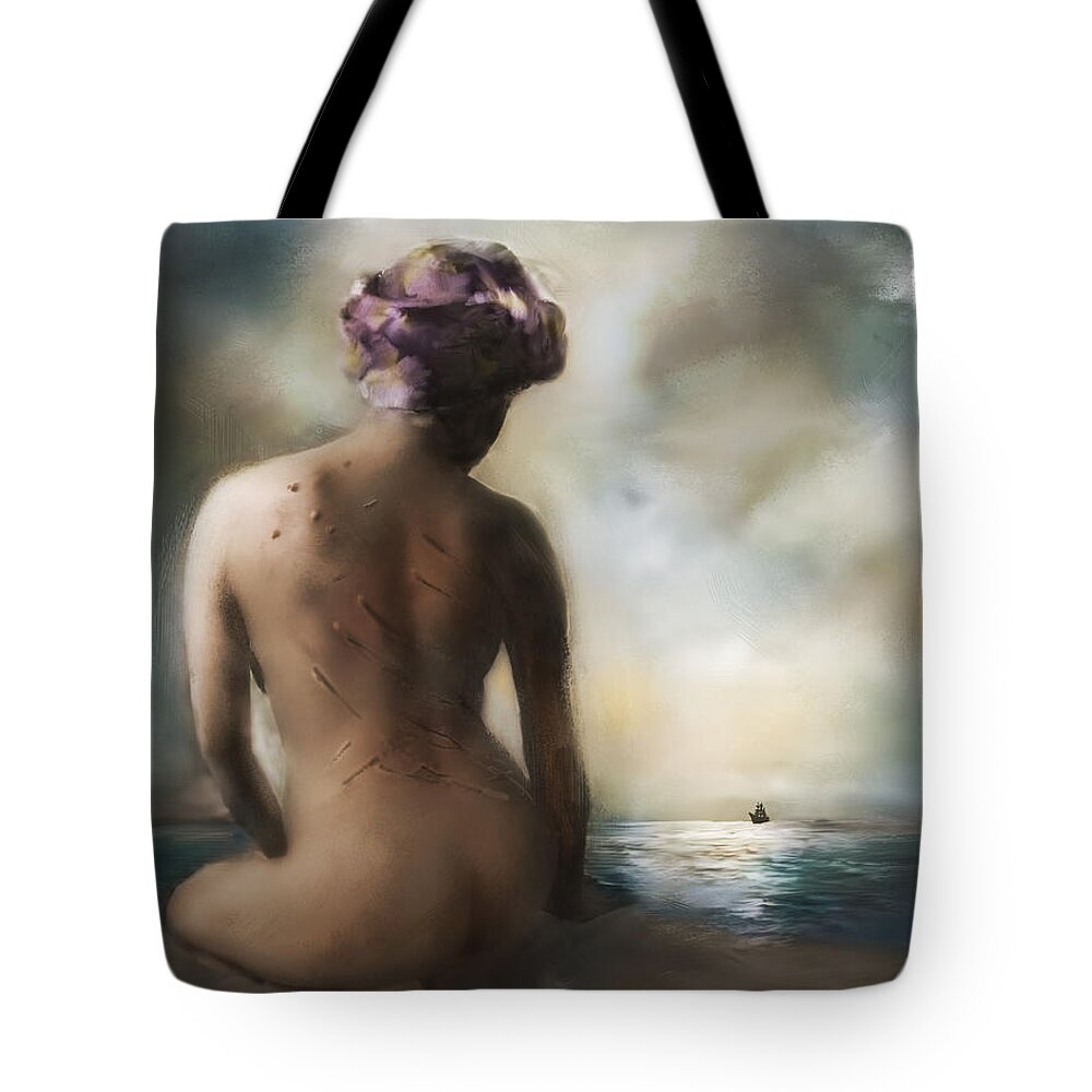 Dwayne Glapion Tote Bag featuring the digital art Scars and Stripes by Dwayne Glapion