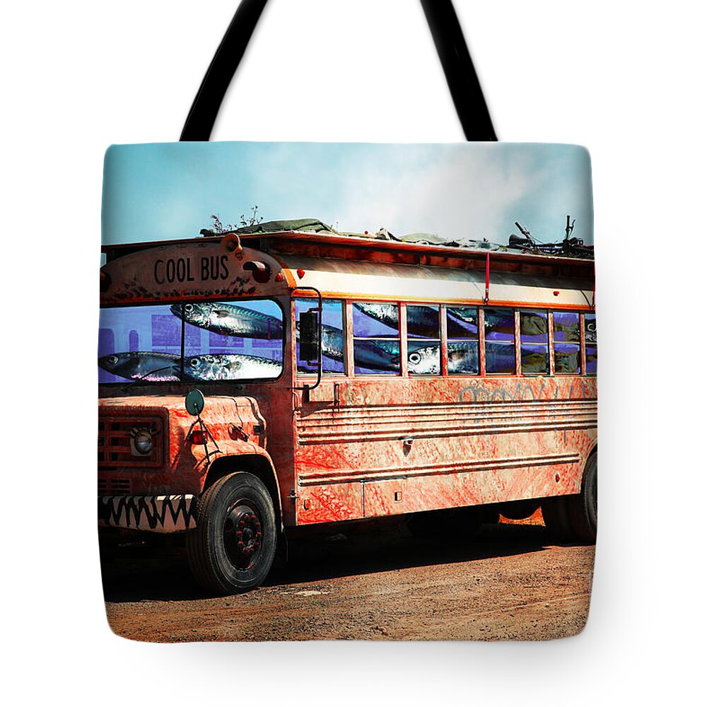 Wingsdomain Tote Bag featuring the photograph School Bus 5D24927 by Wingsdomain Art and Photography