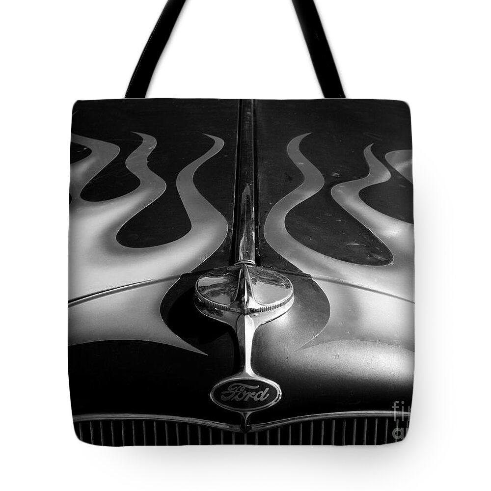 Hotrod Tote Bag featuring the photograph Scorched by Luke Moore
