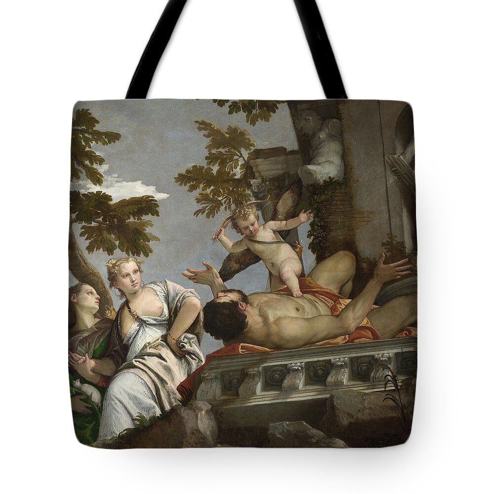 Paolo Veronese Tote Bag featuring the painting Scorn by Paolo Veronese