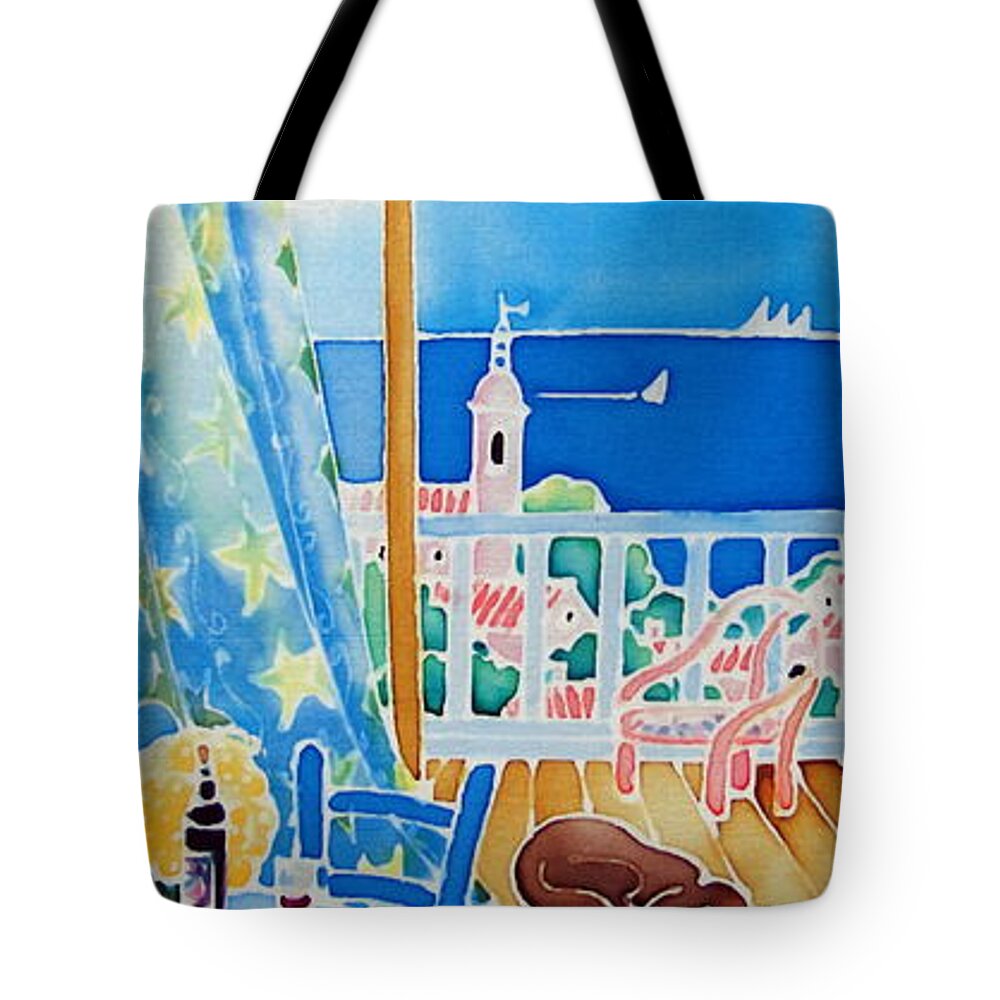 Sea Tote Bag featuring the painting Sea breeze by Hisayo OHTA