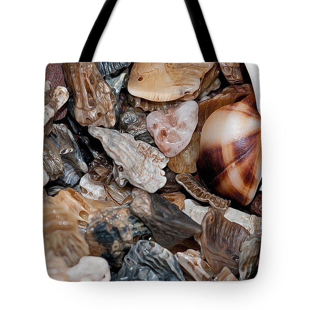 Shells Tote Bag featuring the photograph Sea Debris 5 by WB Johnston