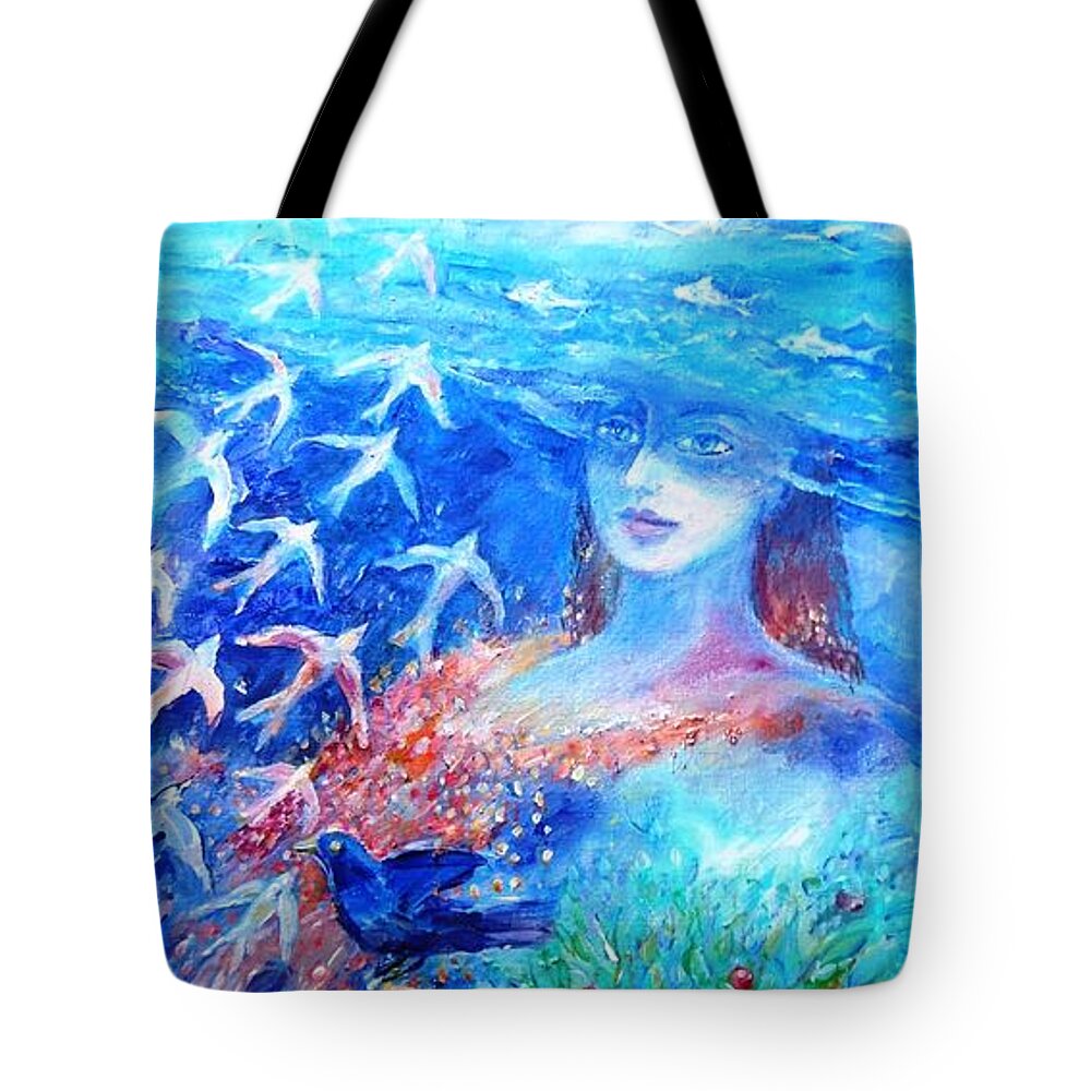 Dream Tote Bag featuring the painting Sea Dreaming by Trudi Doyle