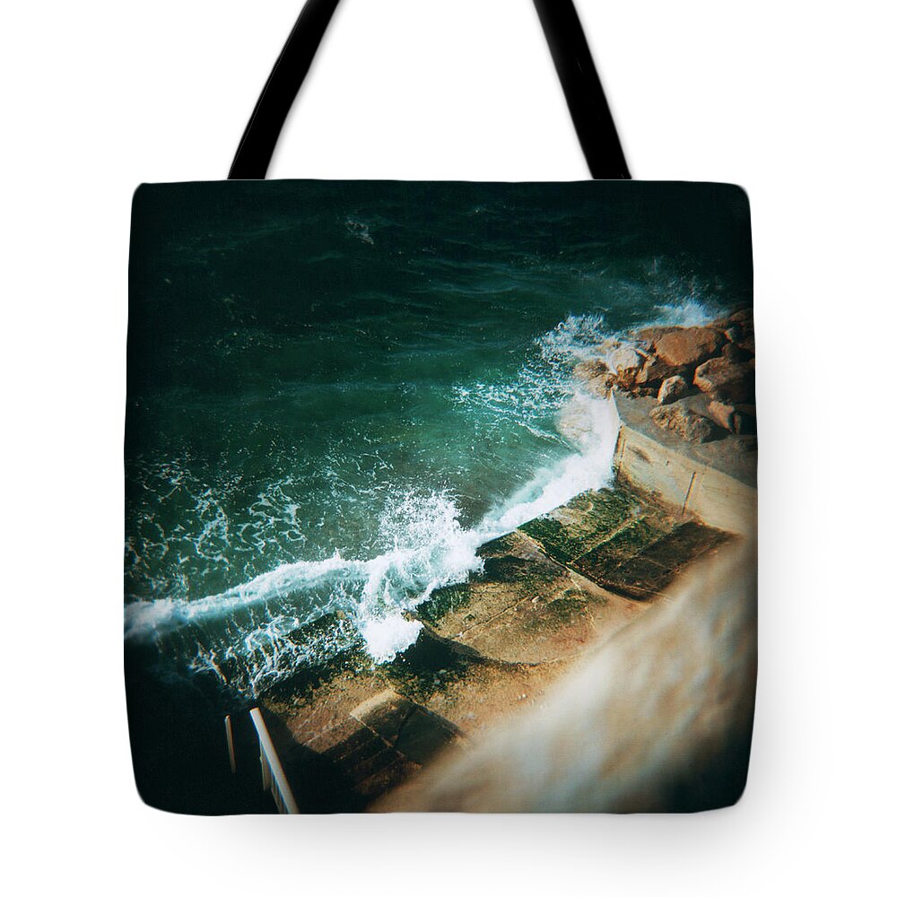 Water's Edge Tote Bag featuring the photograph Sea by Elisabeth Lhomelet