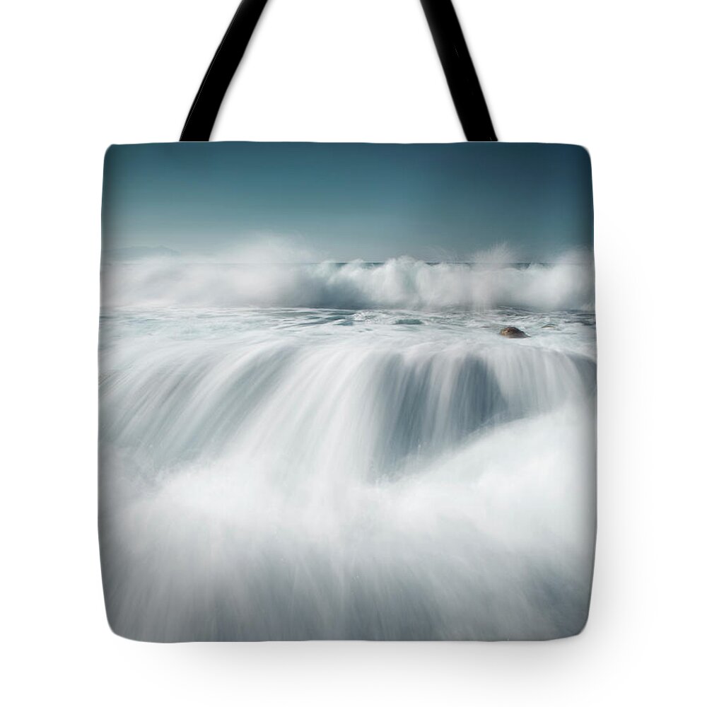 Seascape Tote Bag featuring the photograph Sea Of Clouds by By Mediotuerto