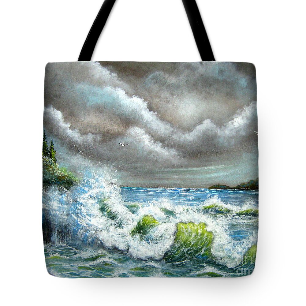Ocean Tote Bag featuring the painting Sea Of Smiling Faces by Bella Apollonia