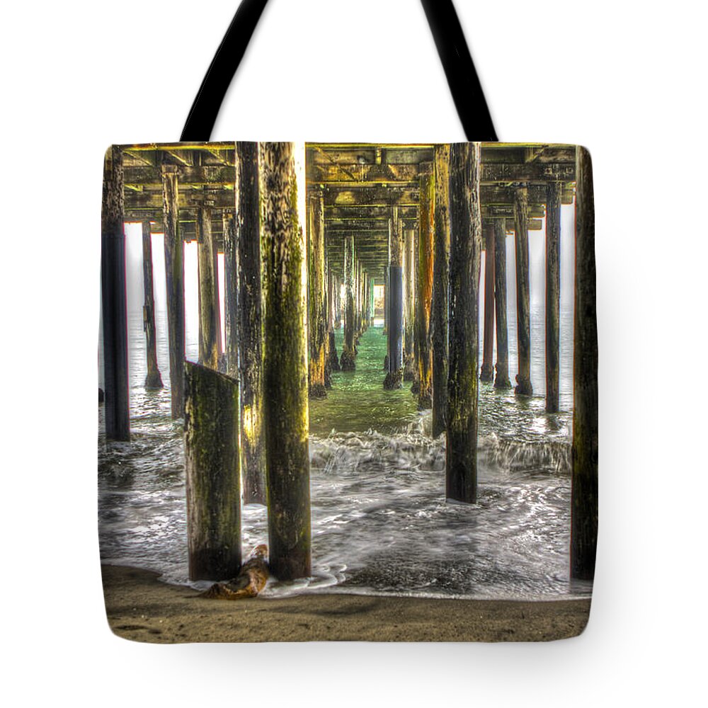 Seacliff Tote Bag featuring the photograph Seacliff Pier by SC Heffner